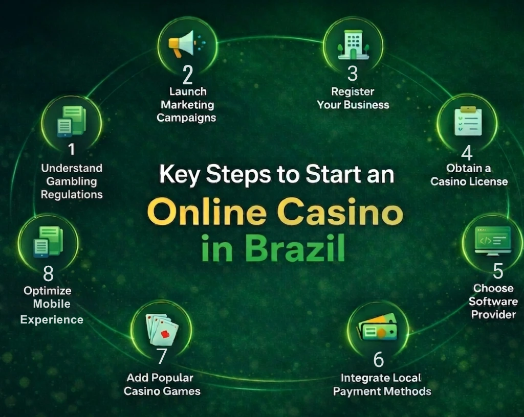 Steps to start an online casino in Brazil