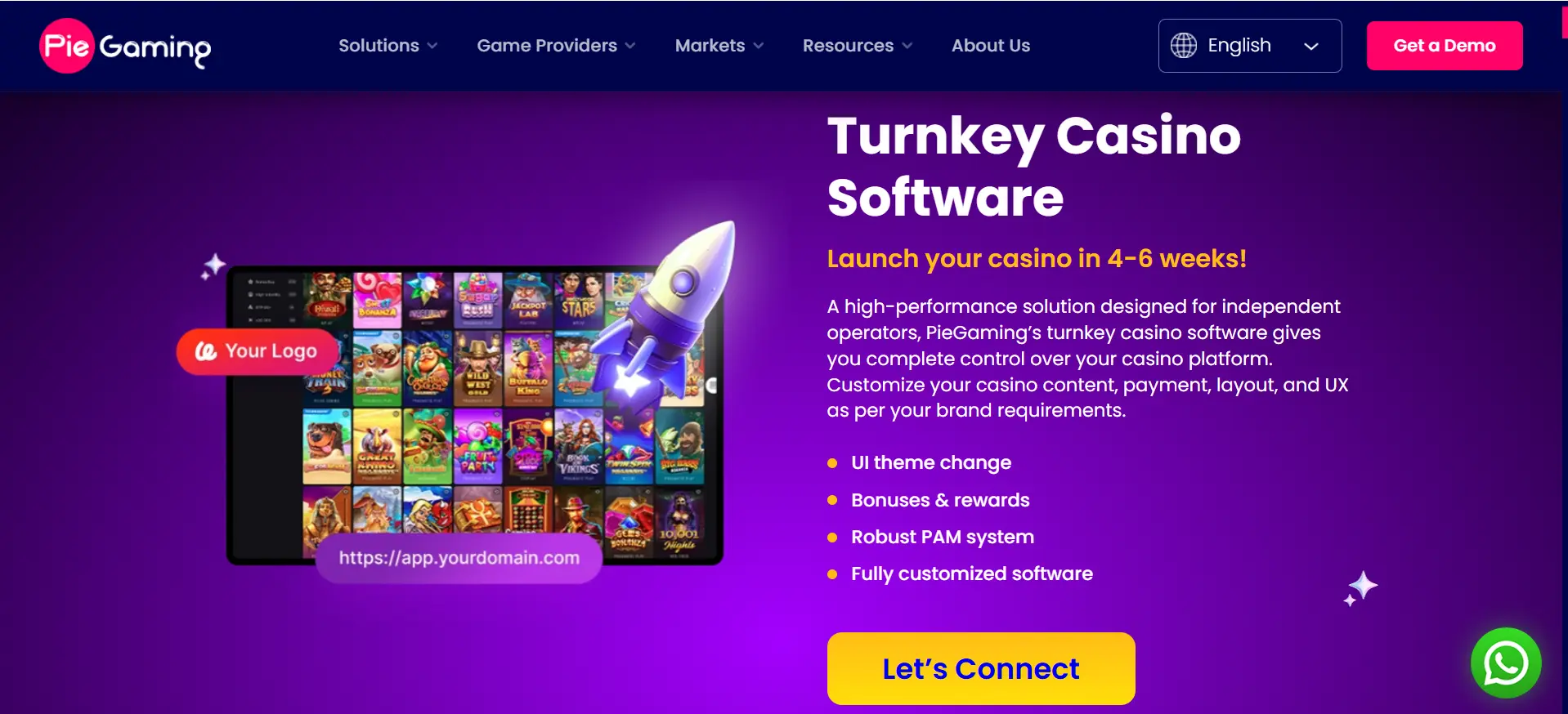 PieGaming Turnkey casino software provider