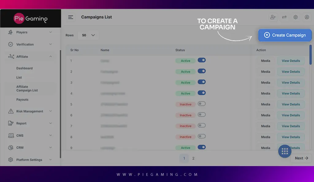 Affiliate Campaign Creation