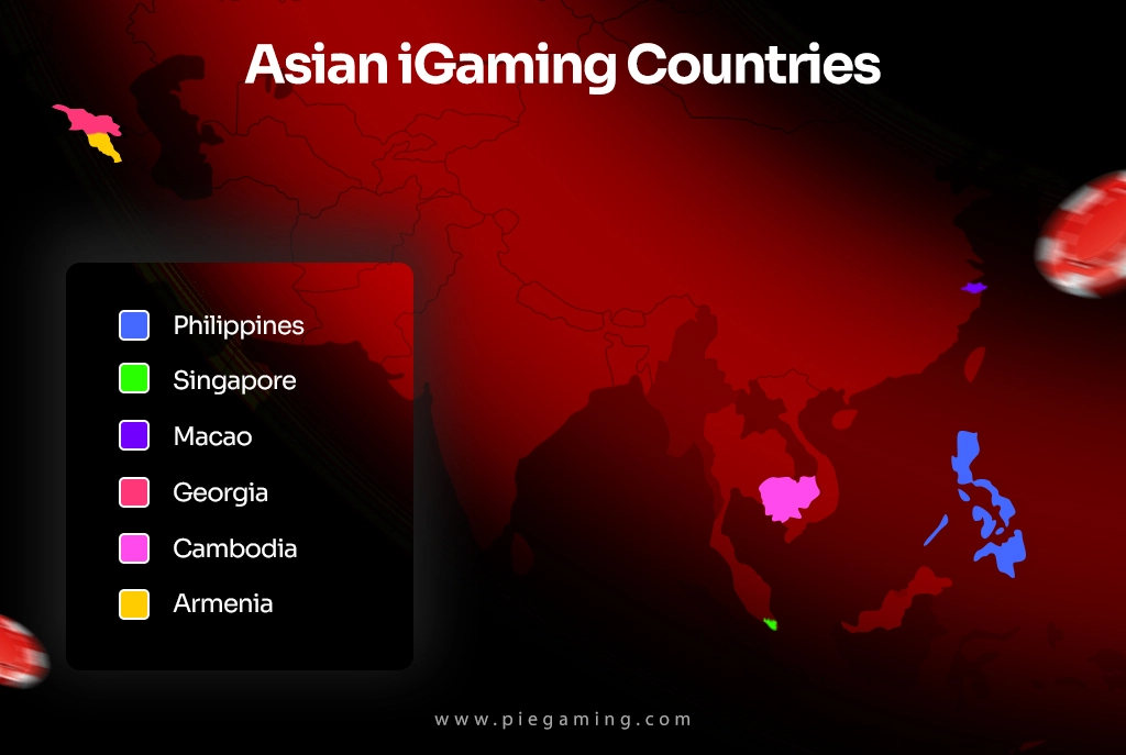 Asia map of these countries 
