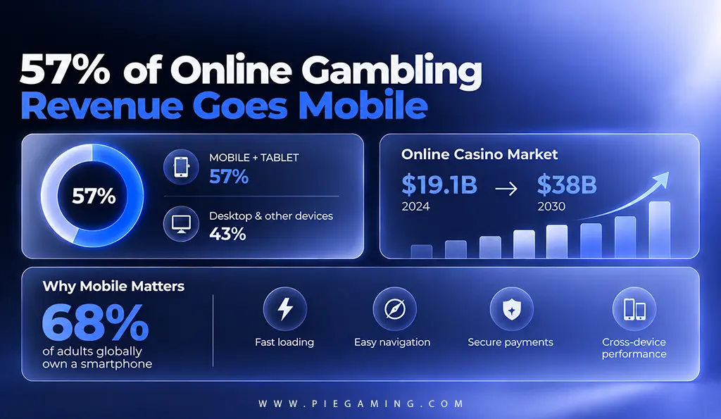 I ricavi del gioco d'azzardo online si spostano sul mobile.