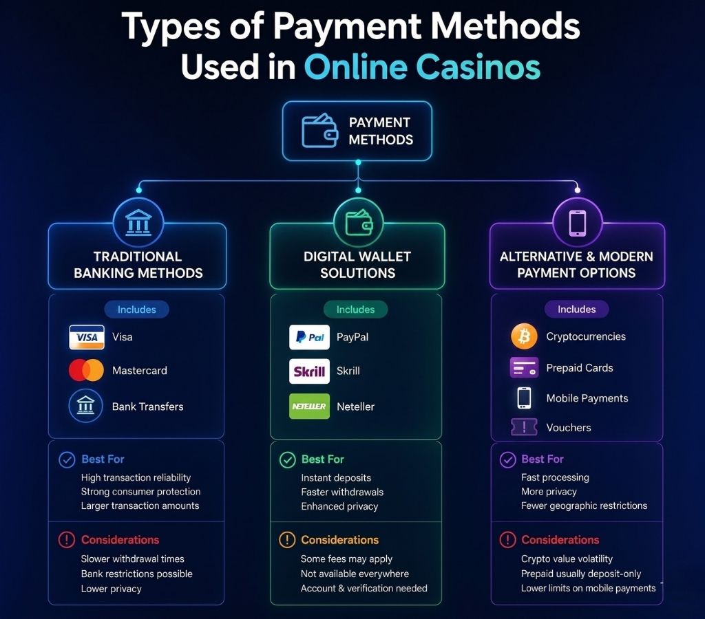 Payment Methods Used in Online Casinos