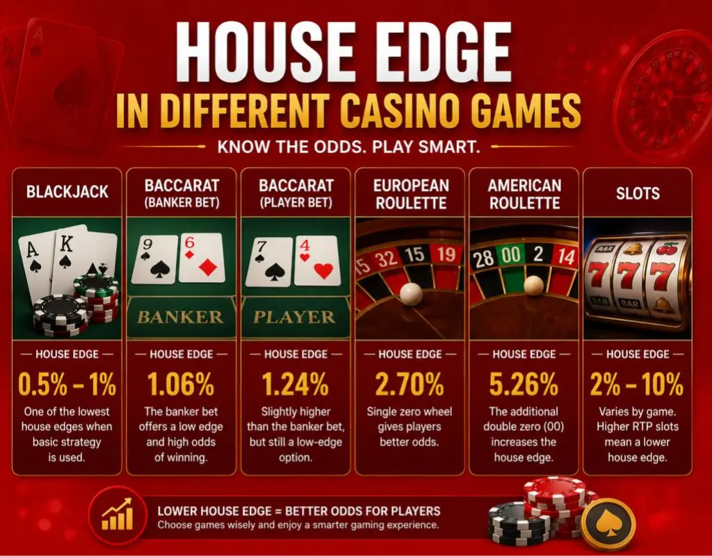 House edge in different casino games House edge in different casino games