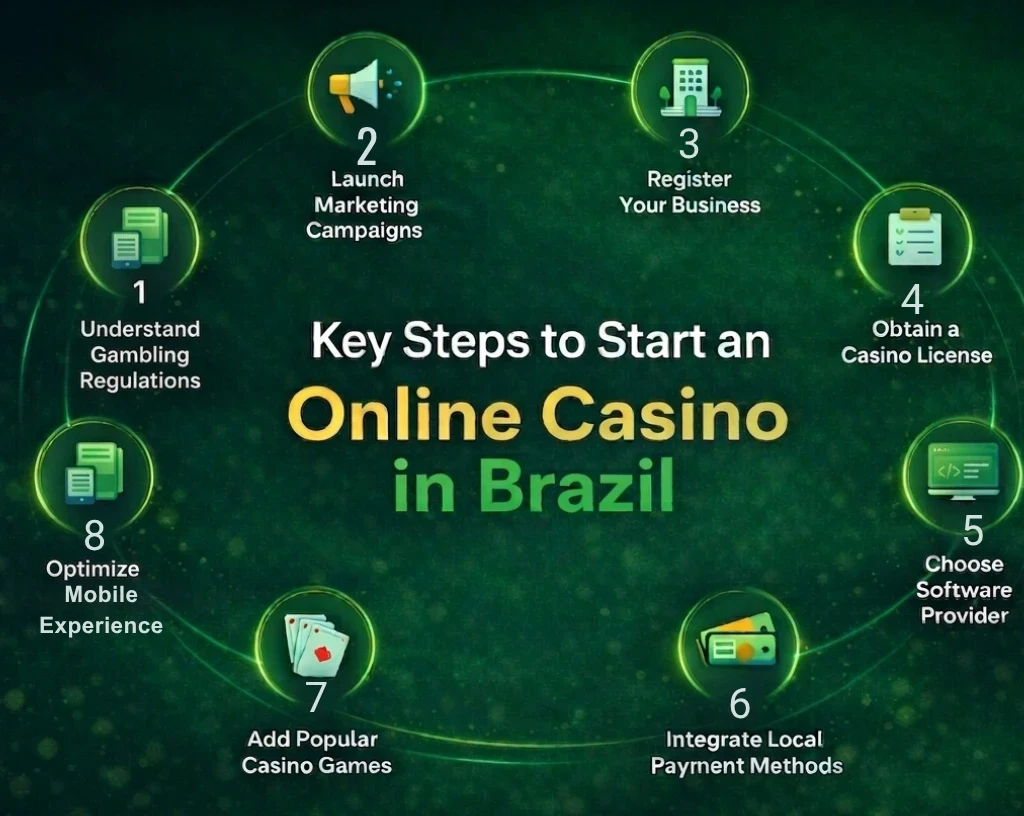 Steps to start an online casino in Brazil Steps to start an online casino in Brazil