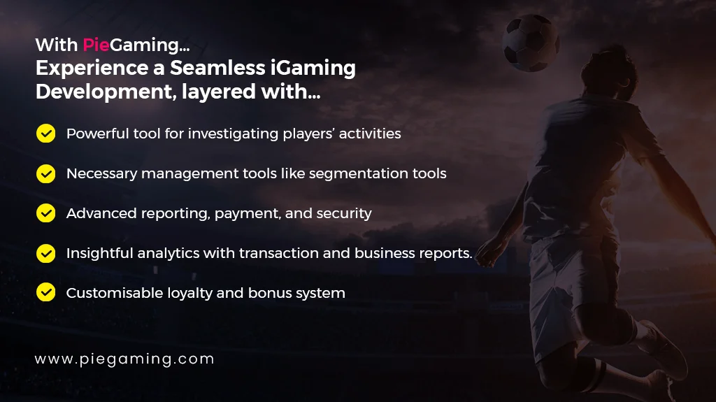 Com PieGaming… Experimente um desenvolvimento iGaming perfeito, em camadas com
