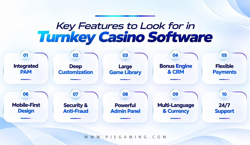 Key Features to Look for in Turnkey Casino Software